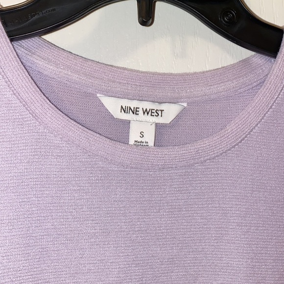 New with Tag Lavender Top Puff Shoulders & Long Sleeve Sz Small Nine West - Picture 2 of 9